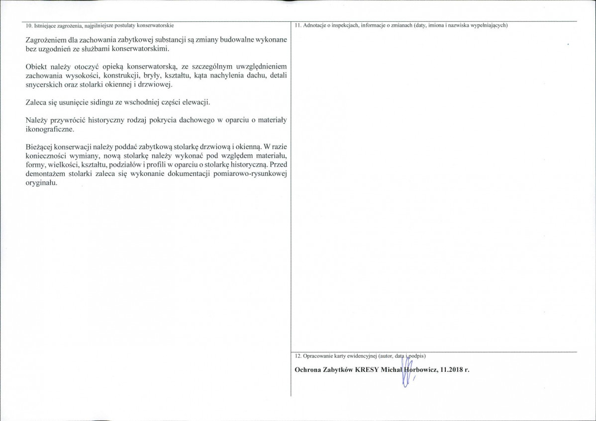 KEZN - Karta obiektu niewpisanego do rejestru, skan nr 2