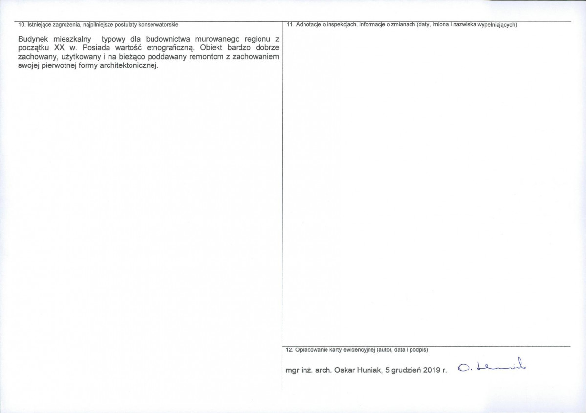KEZN - Karta obiektu niewpisanego do rejestru, skan nr 2