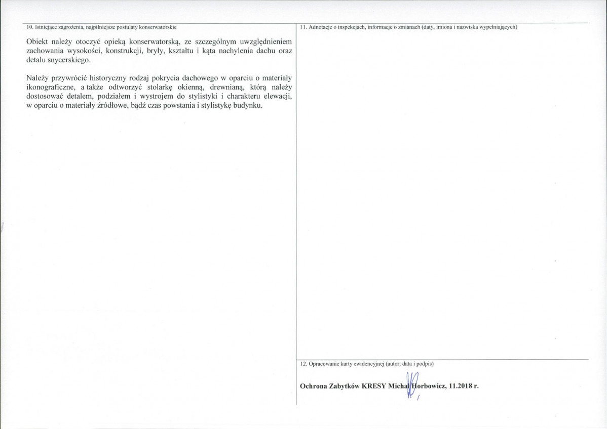 KEZN - Karta obiektu niewpisanego do rejestru, skan nr 2