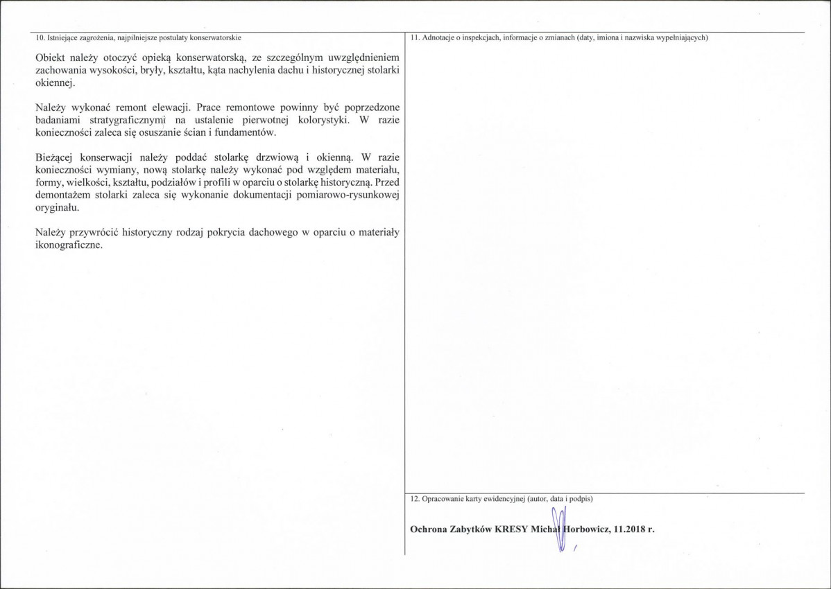 KEZN - Karta obiektu niewpisanego do rejestru, skan nr 2