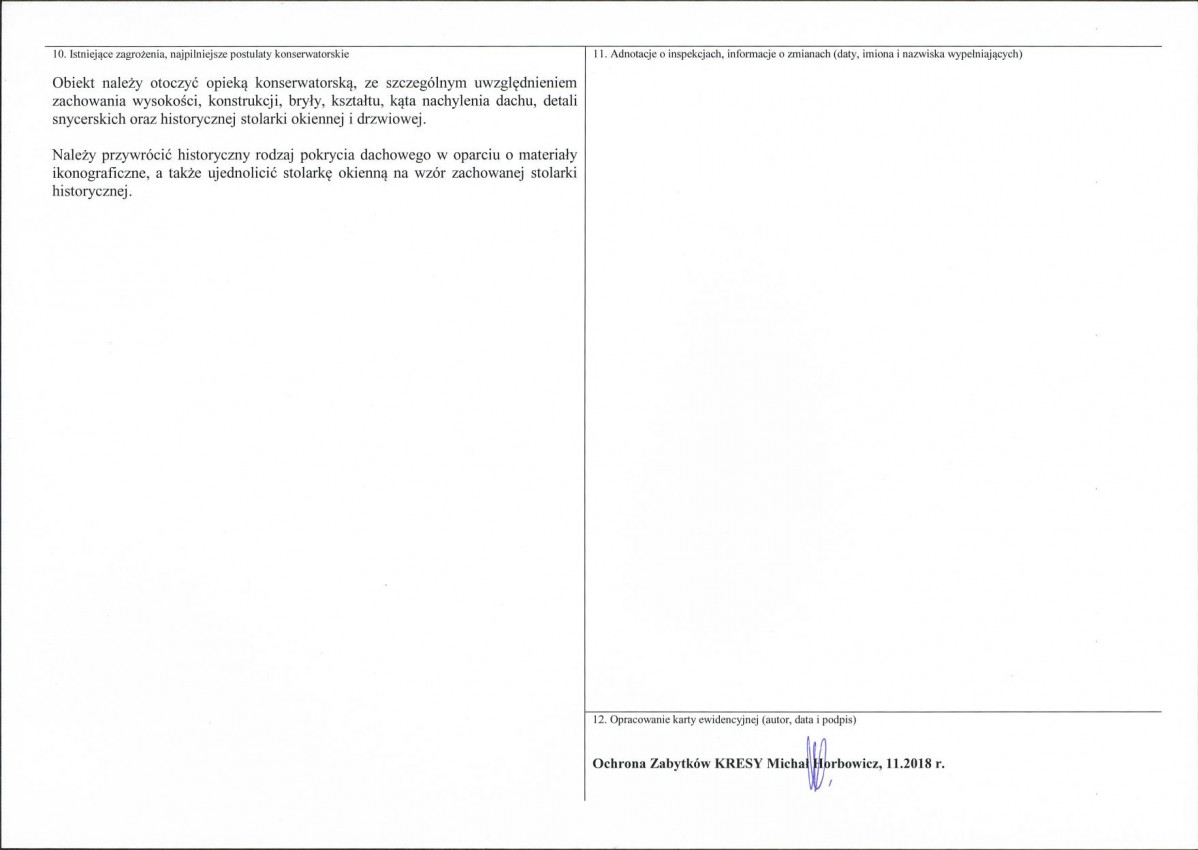 KEZN - Karta obiektu niewpisanego do rejestru, skan nr 2