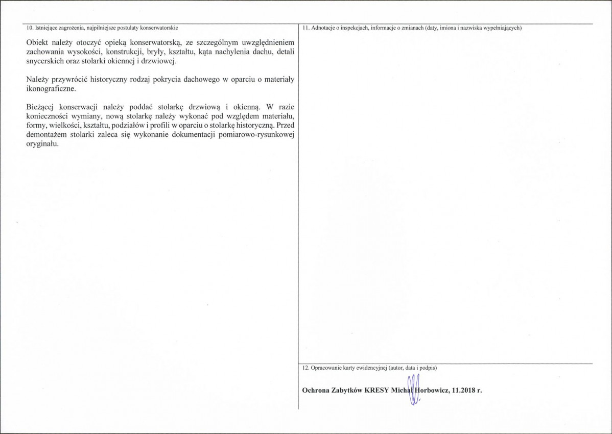 KEZN - Karta obiektu niewpisanego do rejestru, skan nr 2