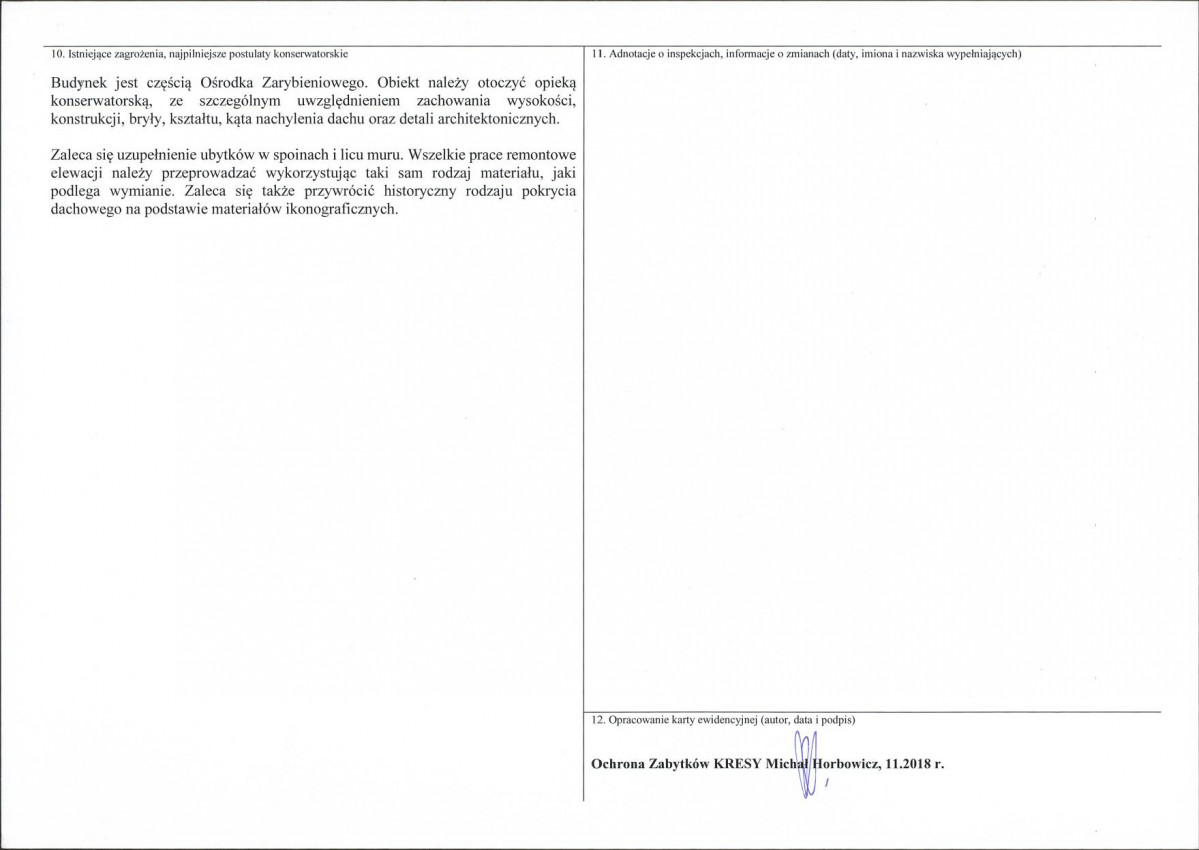 KEZN - Karta obiektu niewpisanego do rejestru, skan nr 2