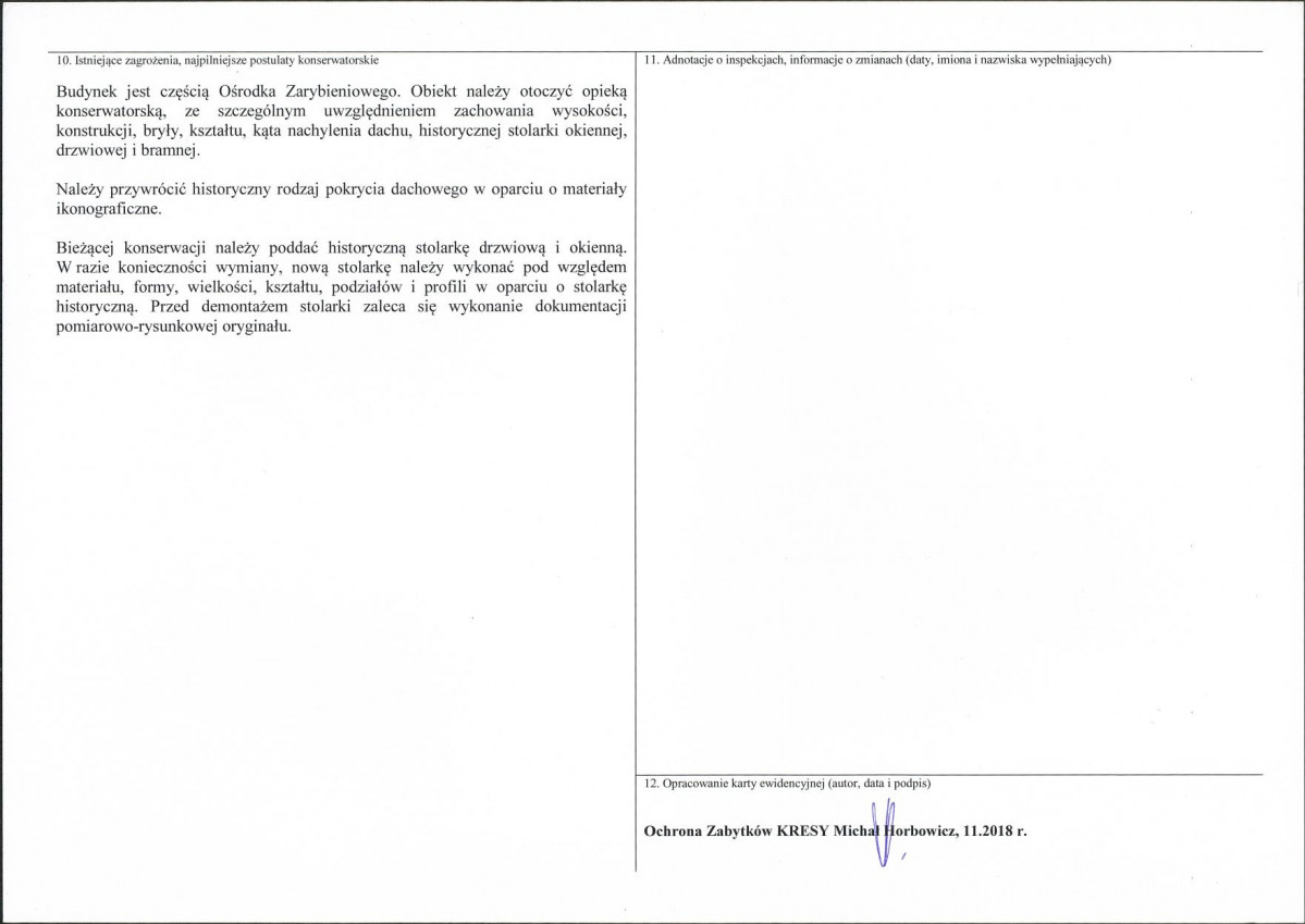 KEZN - Karta obiektu niewpisanego do rejestru, skan nr 2