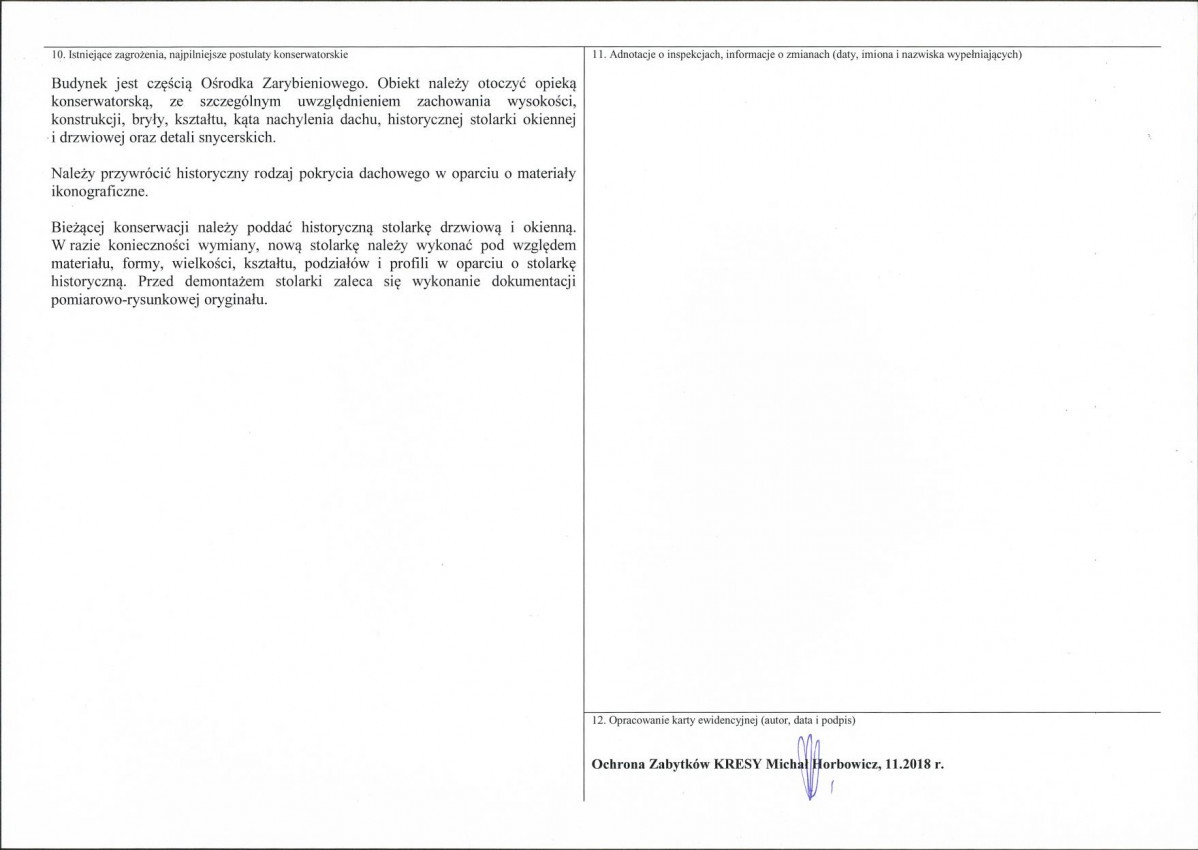 KEZN - Karta obiektu niewpisanego do rejestru, skan nr 2