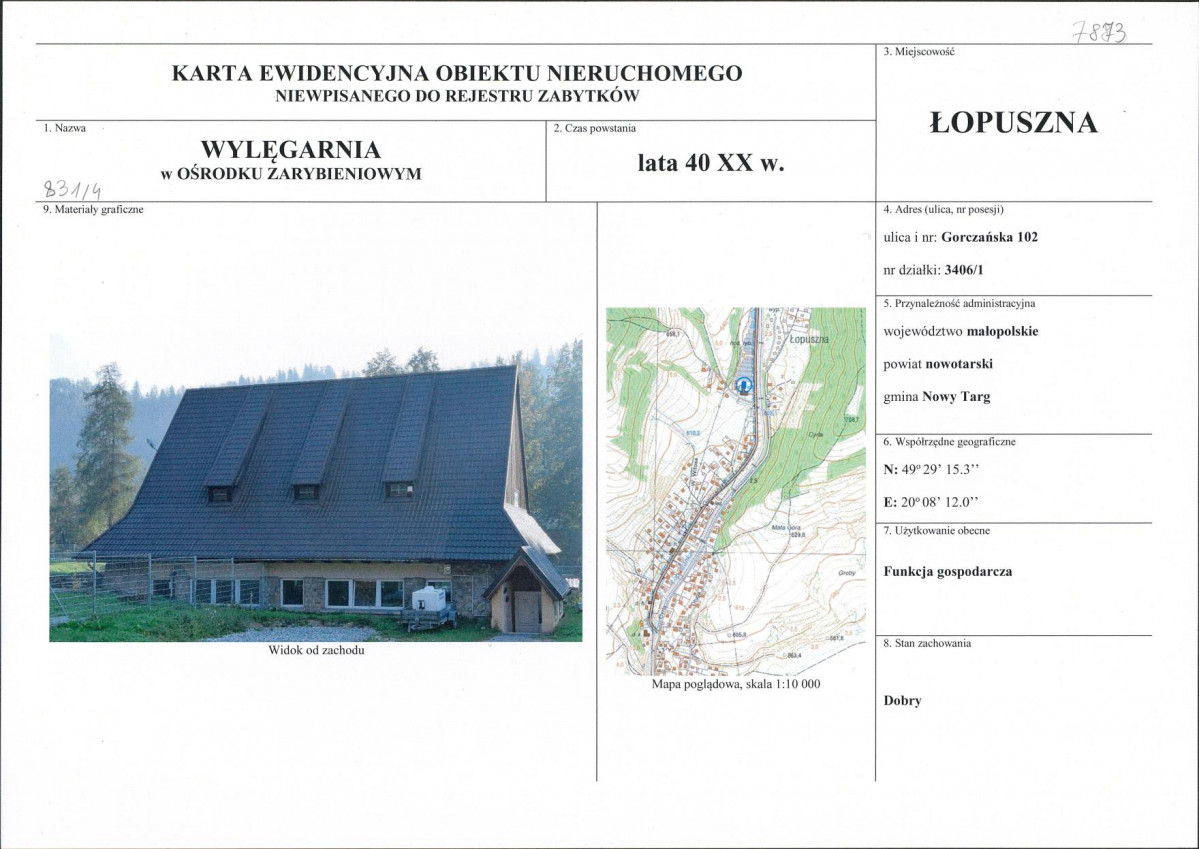 KEZN - Karta obiektu niewpisanego do rejestru, skan nr 1