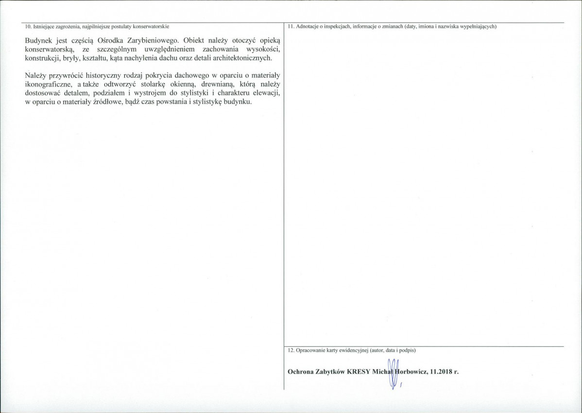 KEZN - Karta obiektu niewpisanego do rejestru, skan nr 2