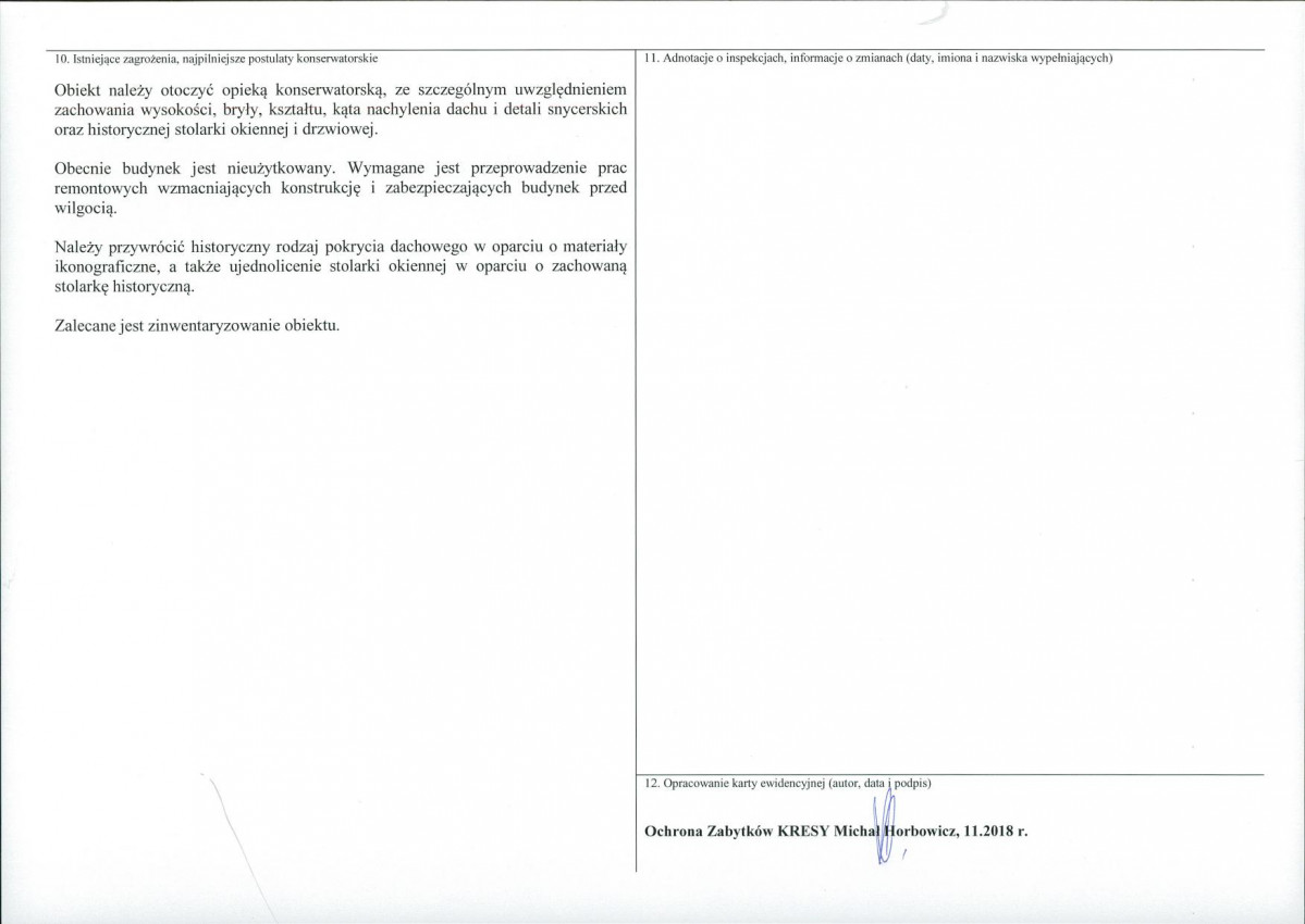 KEZN - Karta obiektu niewpisanego do rejestru, skan nr 2