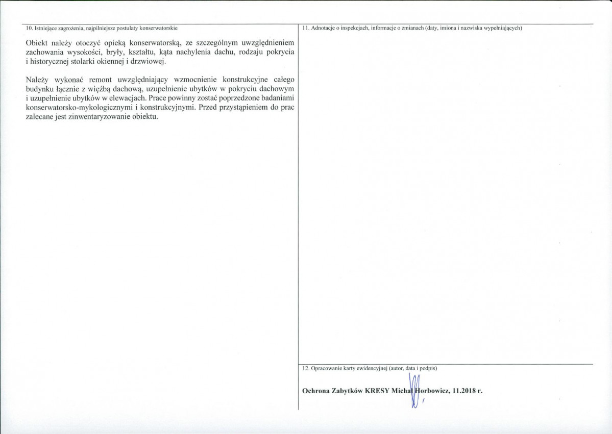 KEZN - Karta obiektu niewpisanego do rejestru, skan nr 2