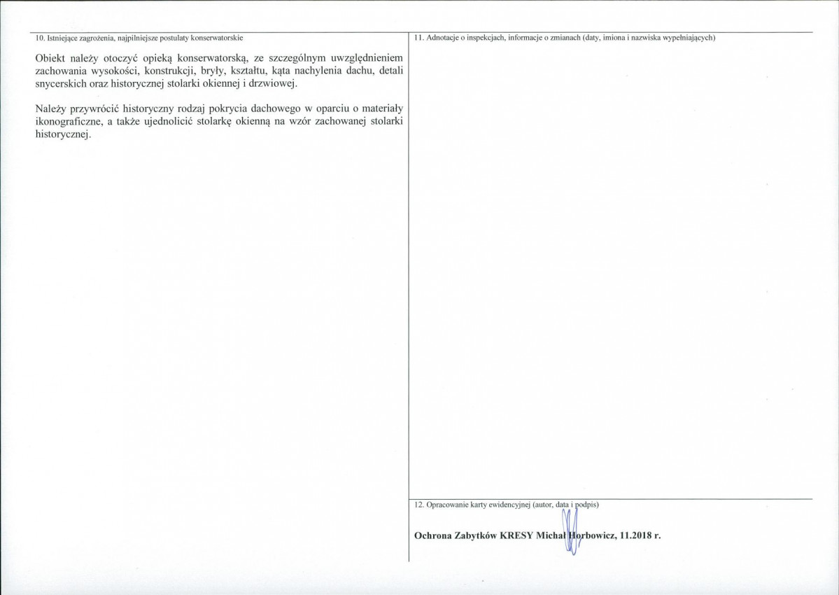 KEZN - Karta obiektu niewpisanego do rejestru, skan nr 2