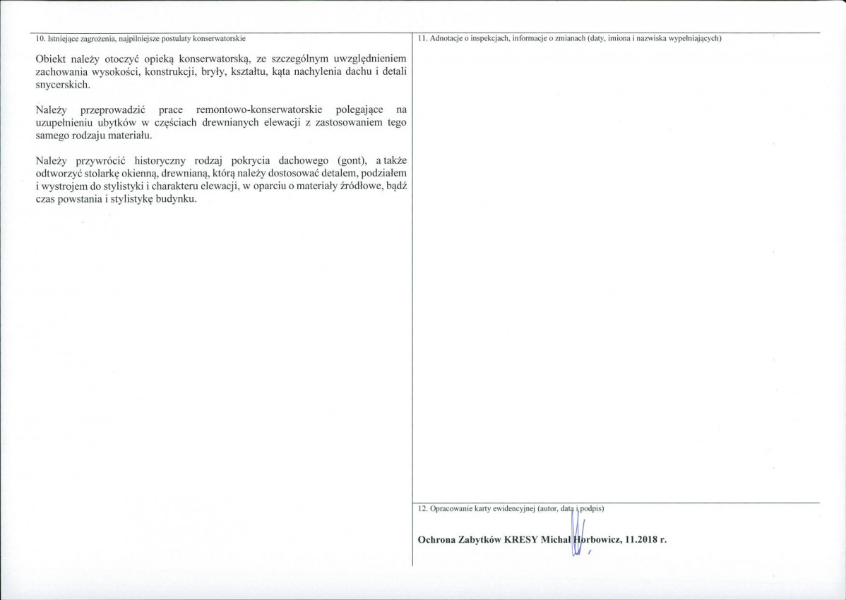 KEZN - Karta obiektu niewpisanego do rejestru, skan nr 2