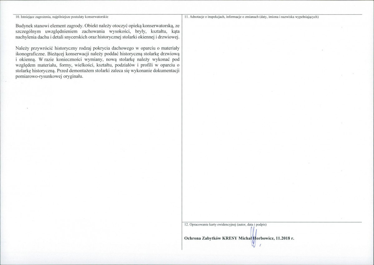 KEZN - Karta obiektu niewpisanego do rejestru, skan nr 2