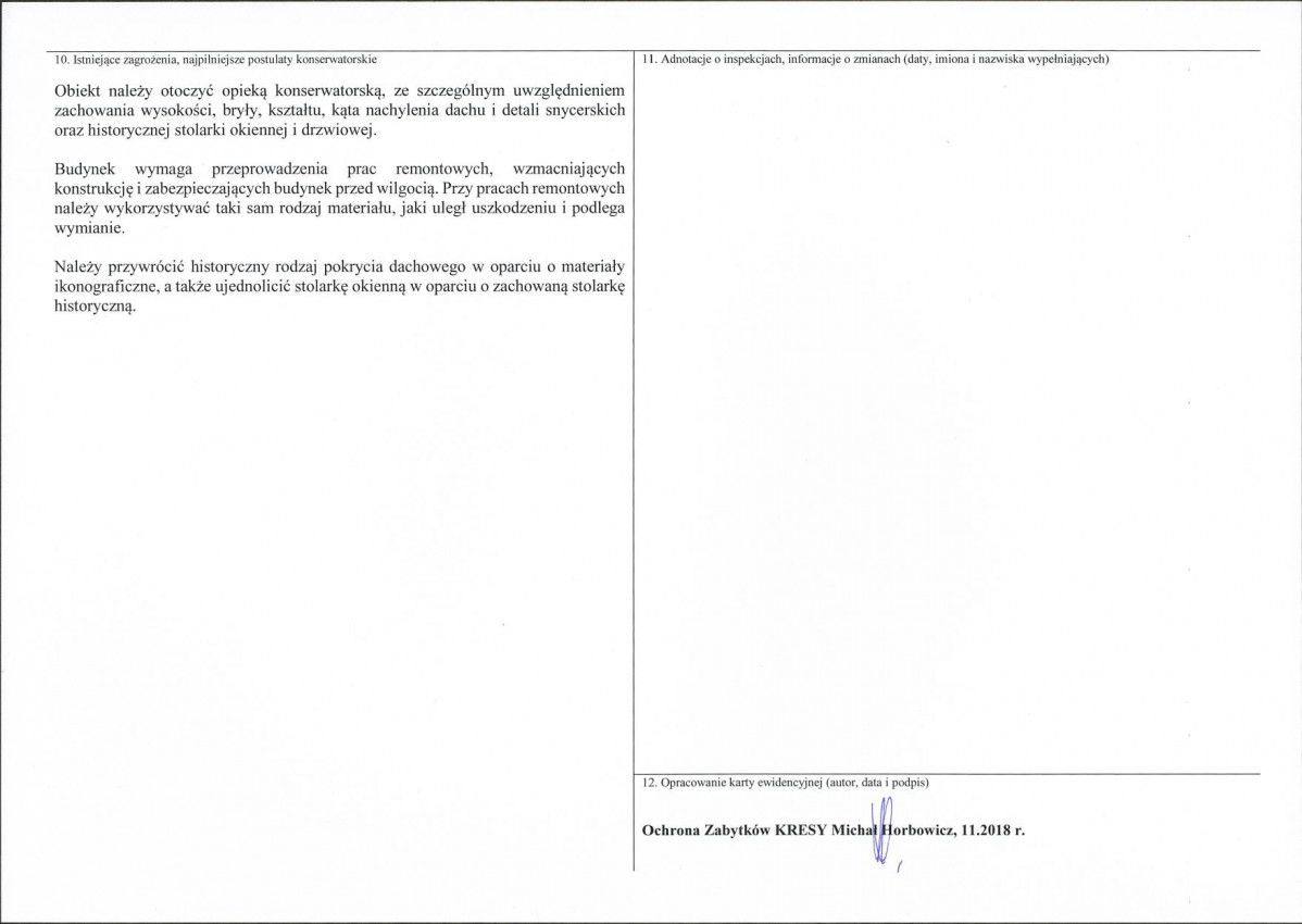 KEZN - Karta obiektu niewpisanego do rejestru, skan nr 2