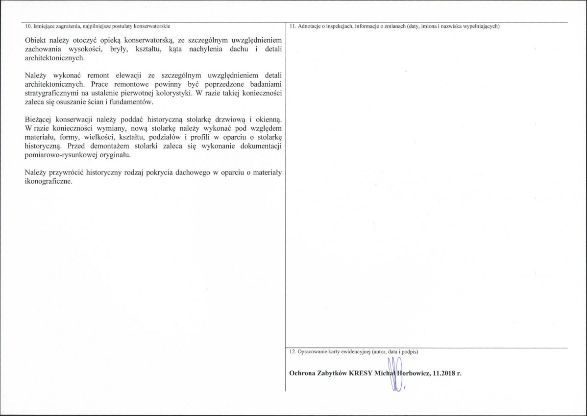 KEZN - Karta obiektu niewpisanego do rejestru, skan nr 2