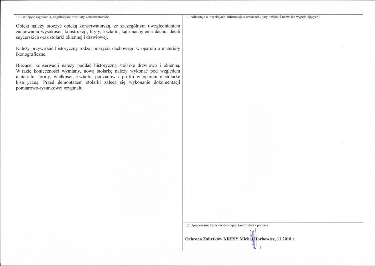KEZN - Karta obiektu niewpisanego do rejestru, skan nr 2