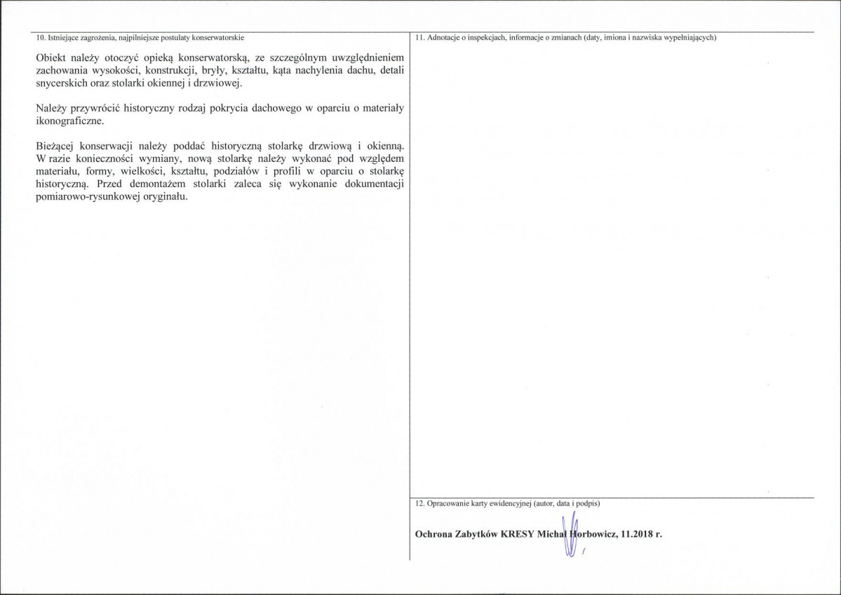 KEZN - Karta obiektu niewpisanego do rejestru, skan nr 2