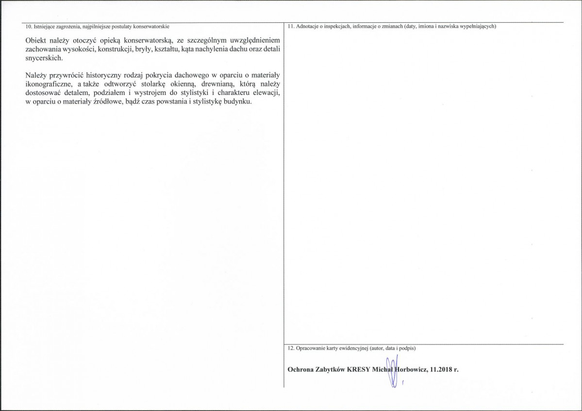 KEZN - Karta obiektu niewpisanego do rejestru, skan nr 2
