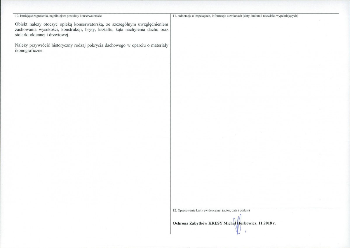 KEZN - Karta obiektu niewpisanego do rejestru, skan nr 2