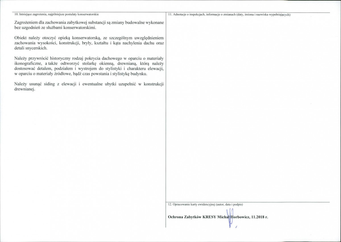 KEZN - Karta obiektu niewpisanego do rejestru, skan nr 2