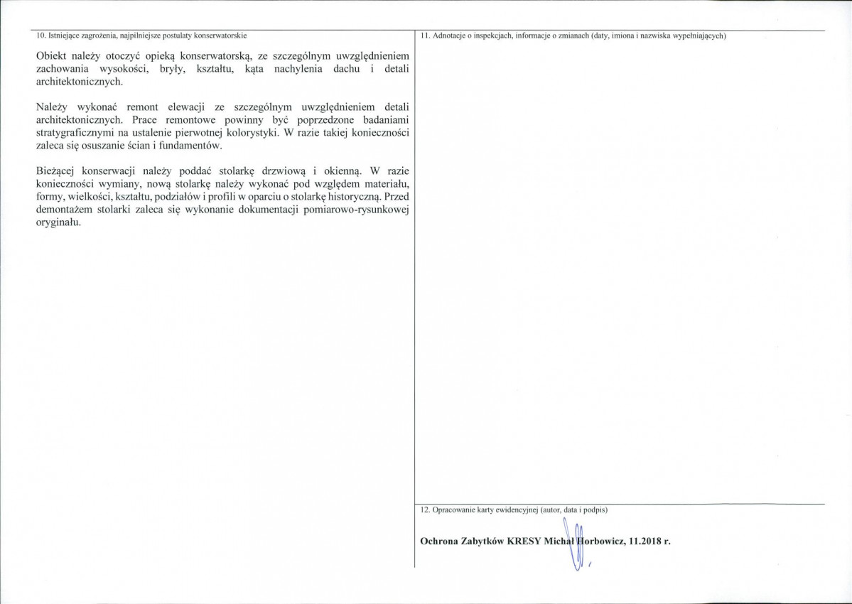 KEZN - Karta obiektu niewpisanego do rejestru, skan nr 2