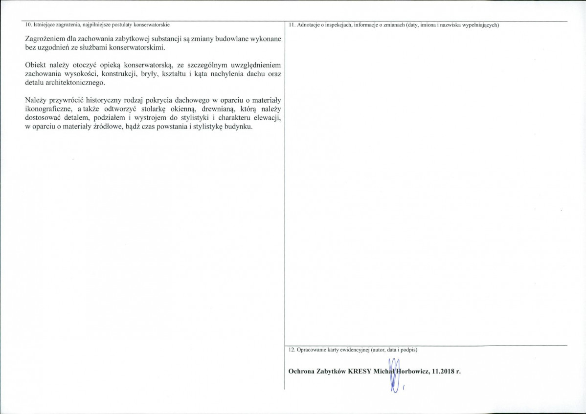 KEZN - Karta obiektu niewpisanego do rejestru, skan nr 2