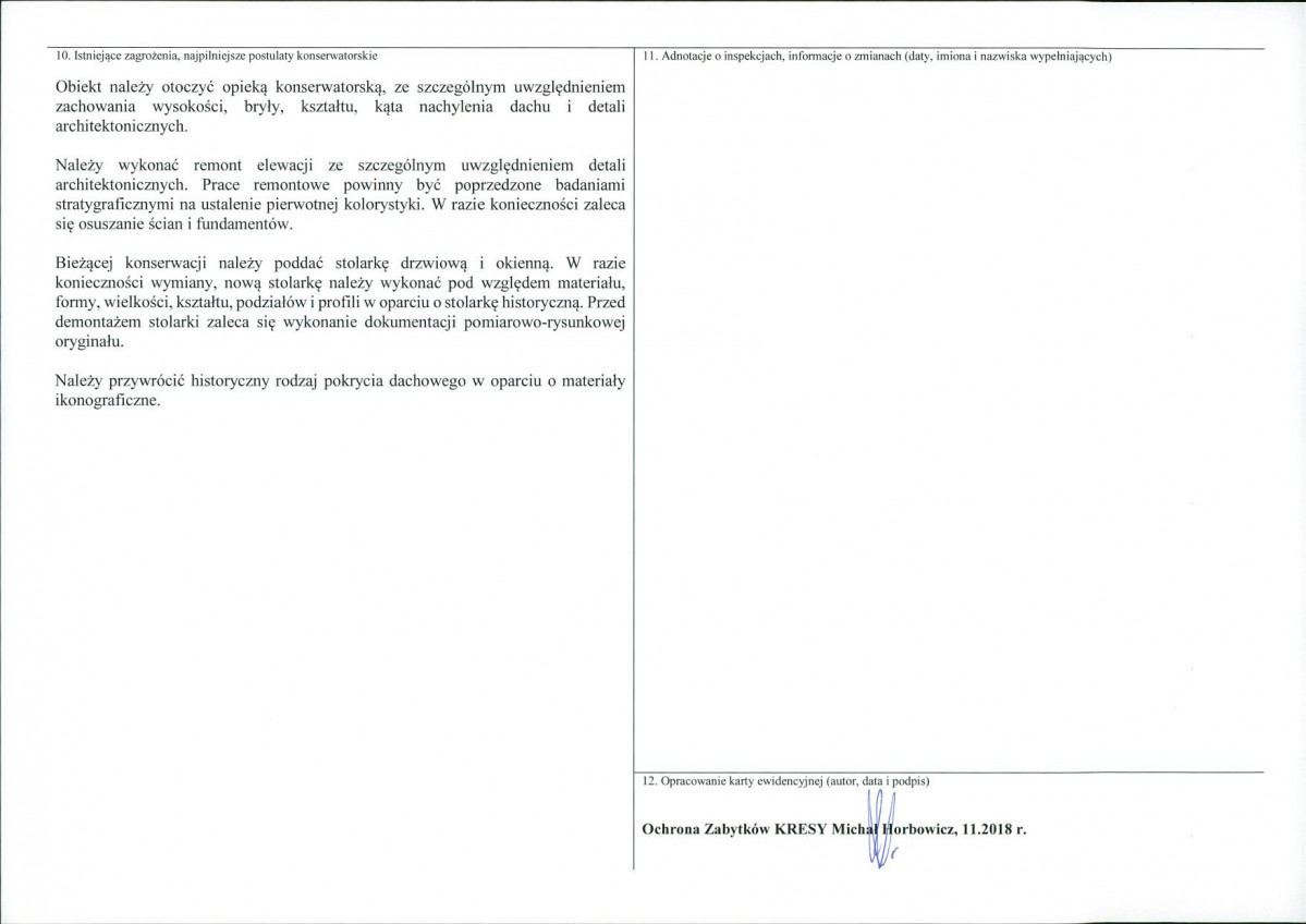 KEZN - Karta obiektu niewpisanego do rejestru, skan nr 2
