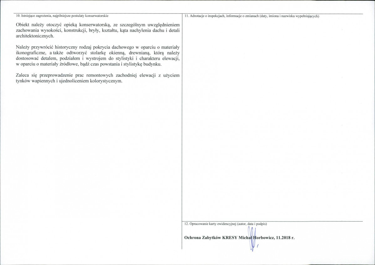 KEZN - Karta obiektu niewpisanego do rejestru, skan nr 2