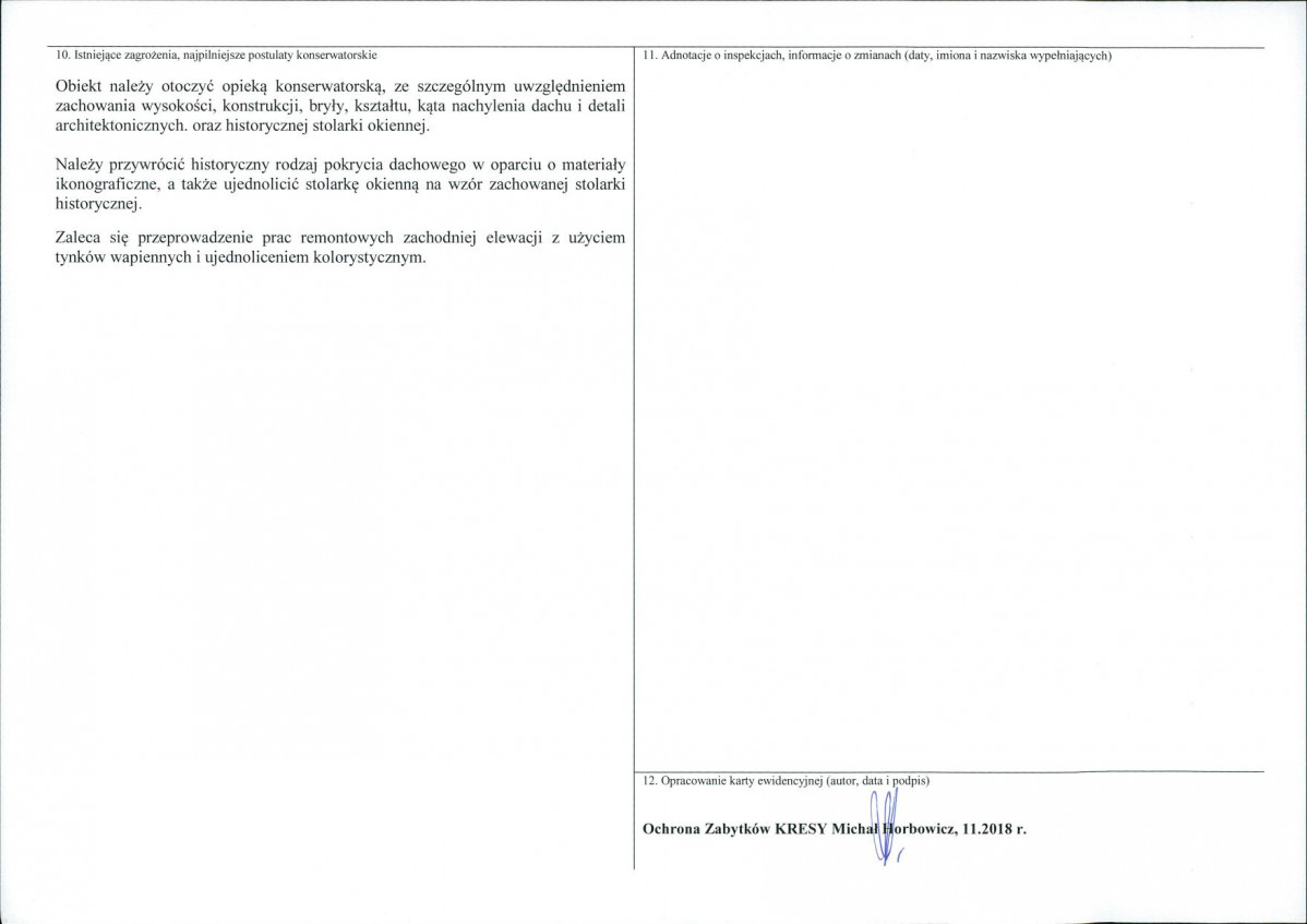 KEZN - Karta obiektu niewpisanego do rejestru, skan nr 2