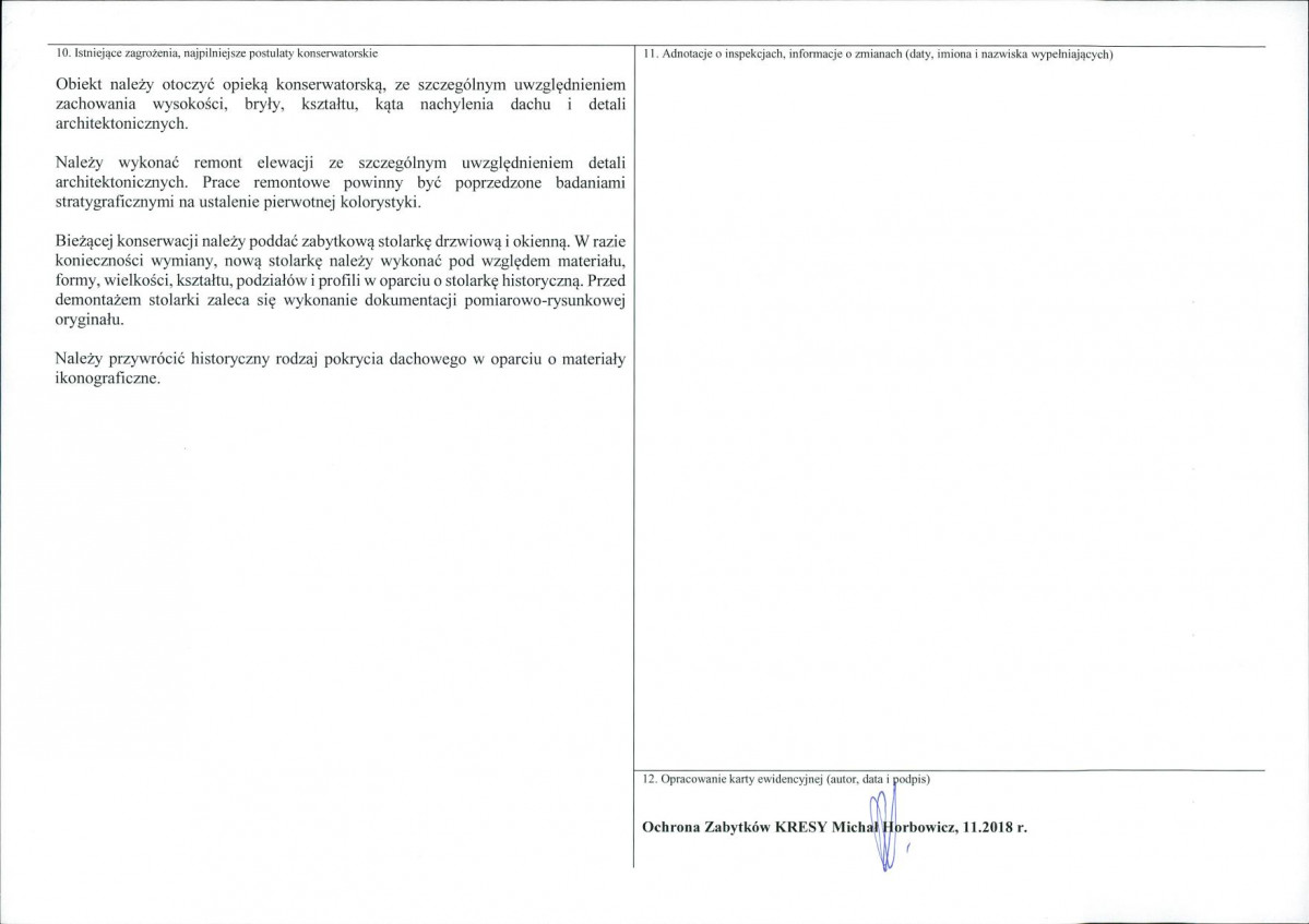 KEZN - Karta obiektu niewpisanego do rejestru, skan nr 2