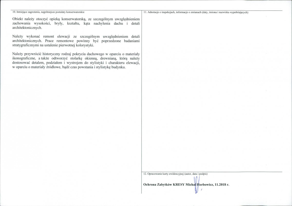 KEZN - Karta obiektu niewpisanego do rejestru, skan nr 2