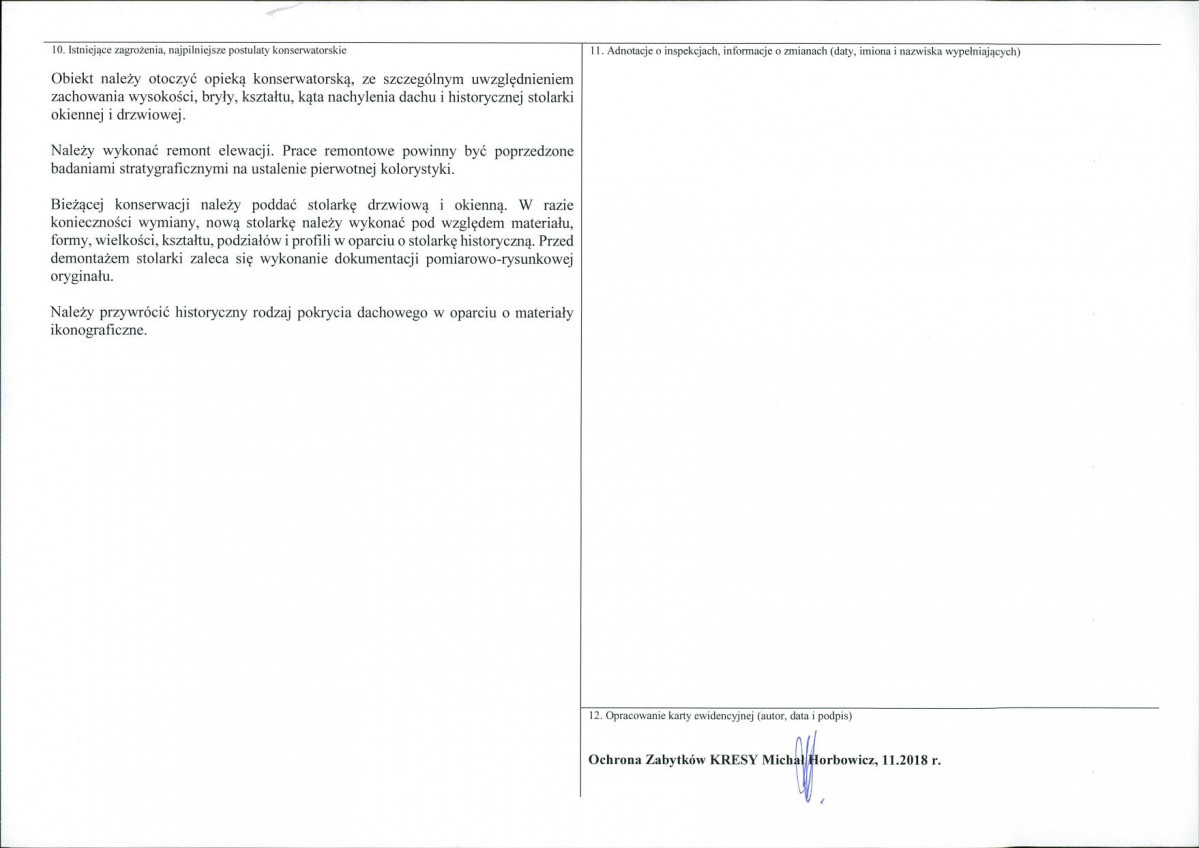KEZN - Karta obiektu niewpisanego do rejestru, skan nr 2
