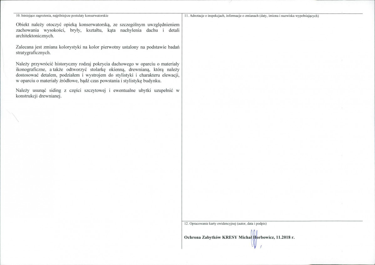 KEZN - Karta obiektu niewpisanego do rejestru, skan nr 2