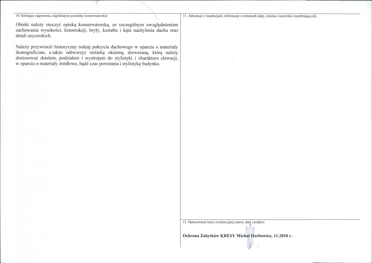 KEZN - Karta obiektu niewpisanego do rejestru, skan nr 2