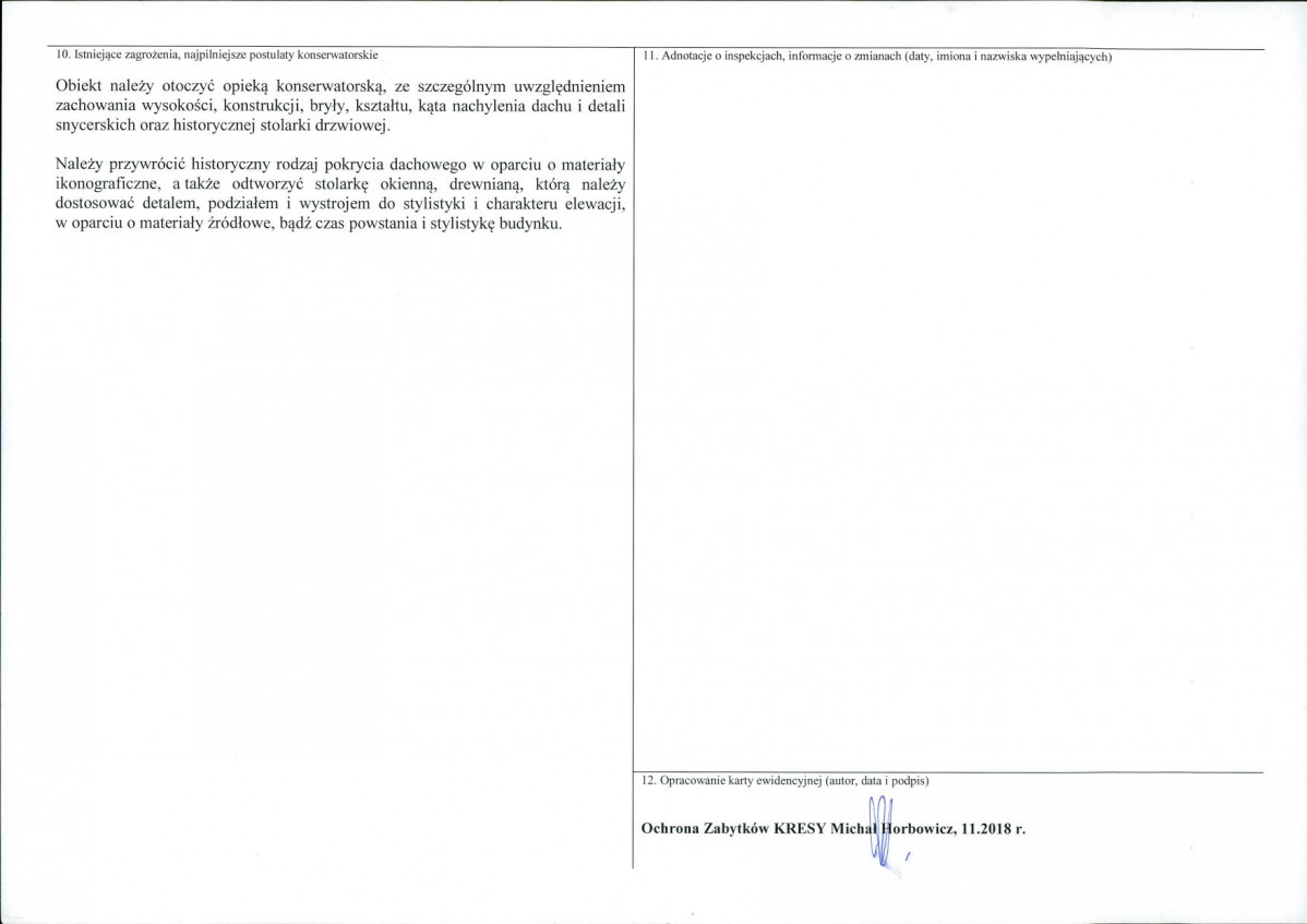 KEZN - Karta obiektu niewpisanego do rejestru, skan nr 2