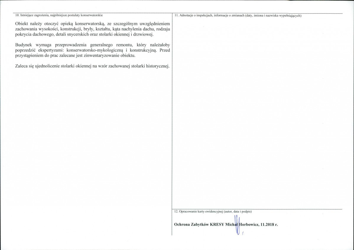 KEZN - Karta obiektu niewpisanego do rejestru, skan nr 2