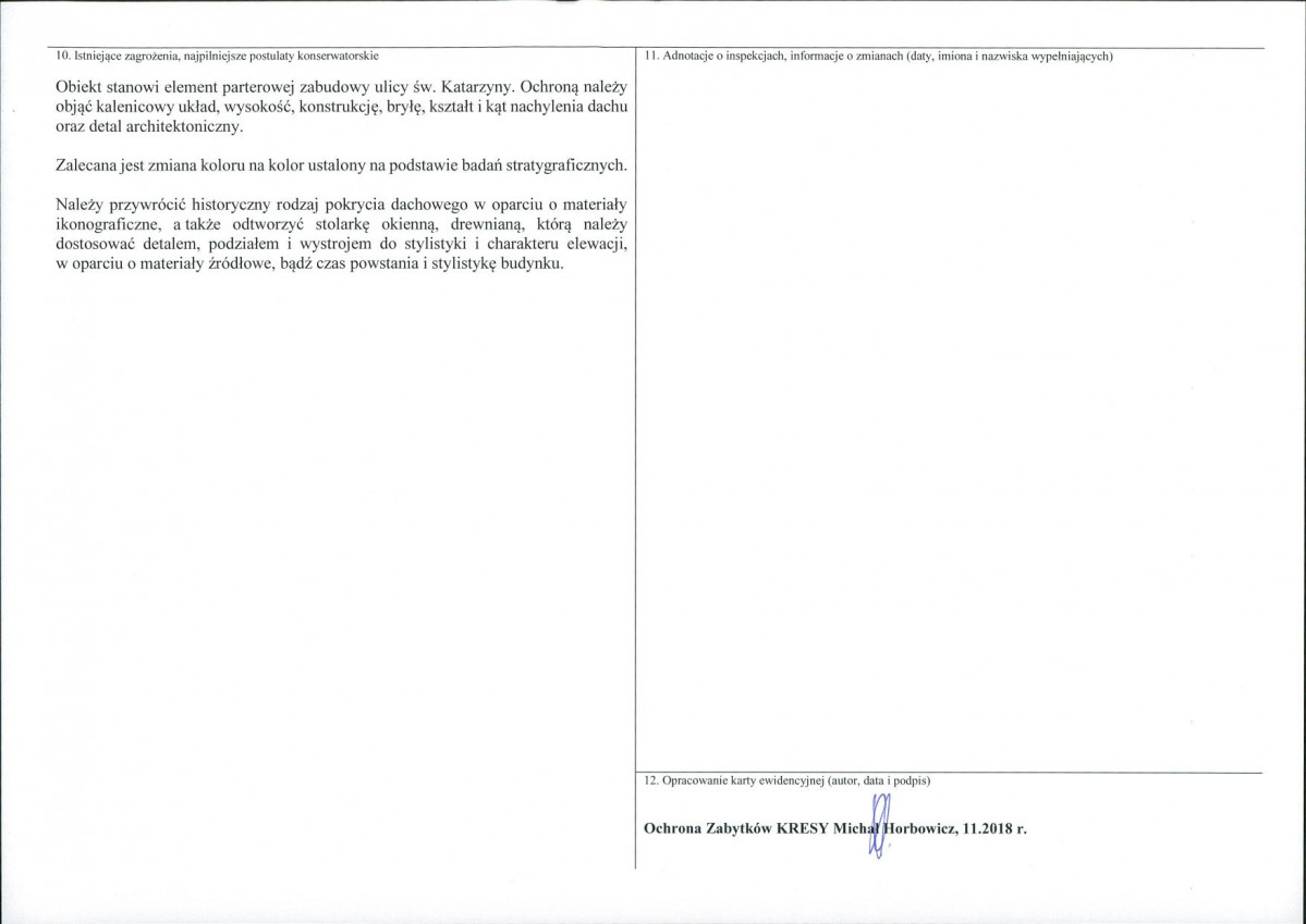 KEZN - Karta obiektu niewpisanego do rejestru, skan nr 2