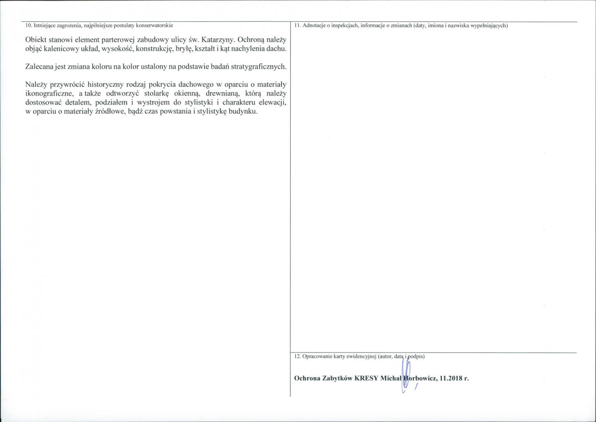 KEZN - Karta obiektu niewpisanego do rejestru, skan nr 2