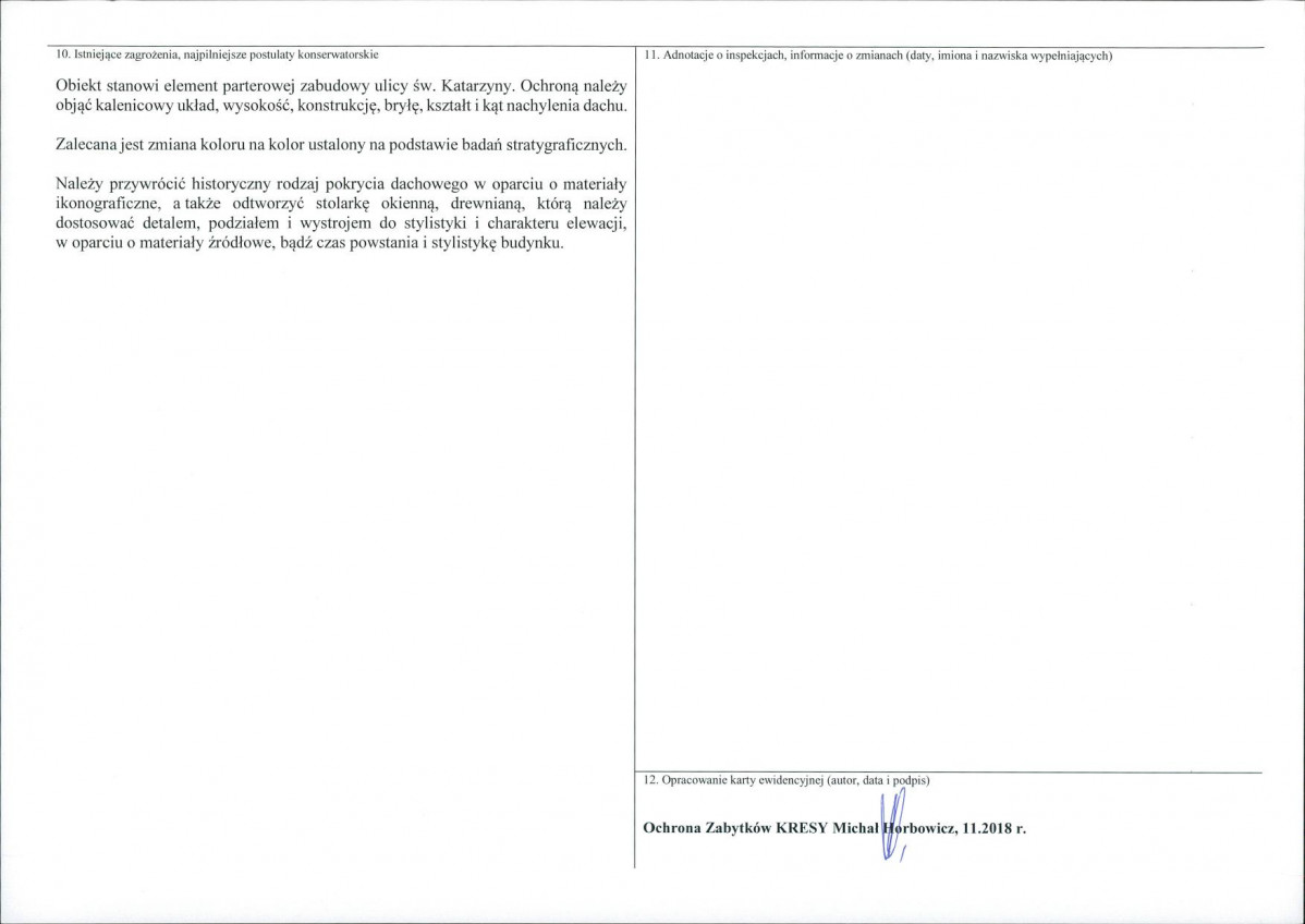 KEZN - Karta obiektu niewpisanego do rejestru, skan nr 2