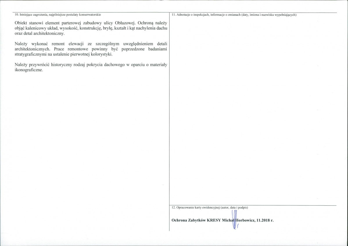 KEZN - Karta obiektu niewpisanego do rejestru, skan nr 2