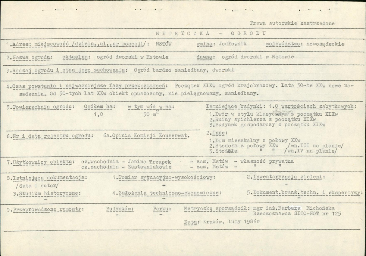 Ewidencja parkowa, skan nr 8
