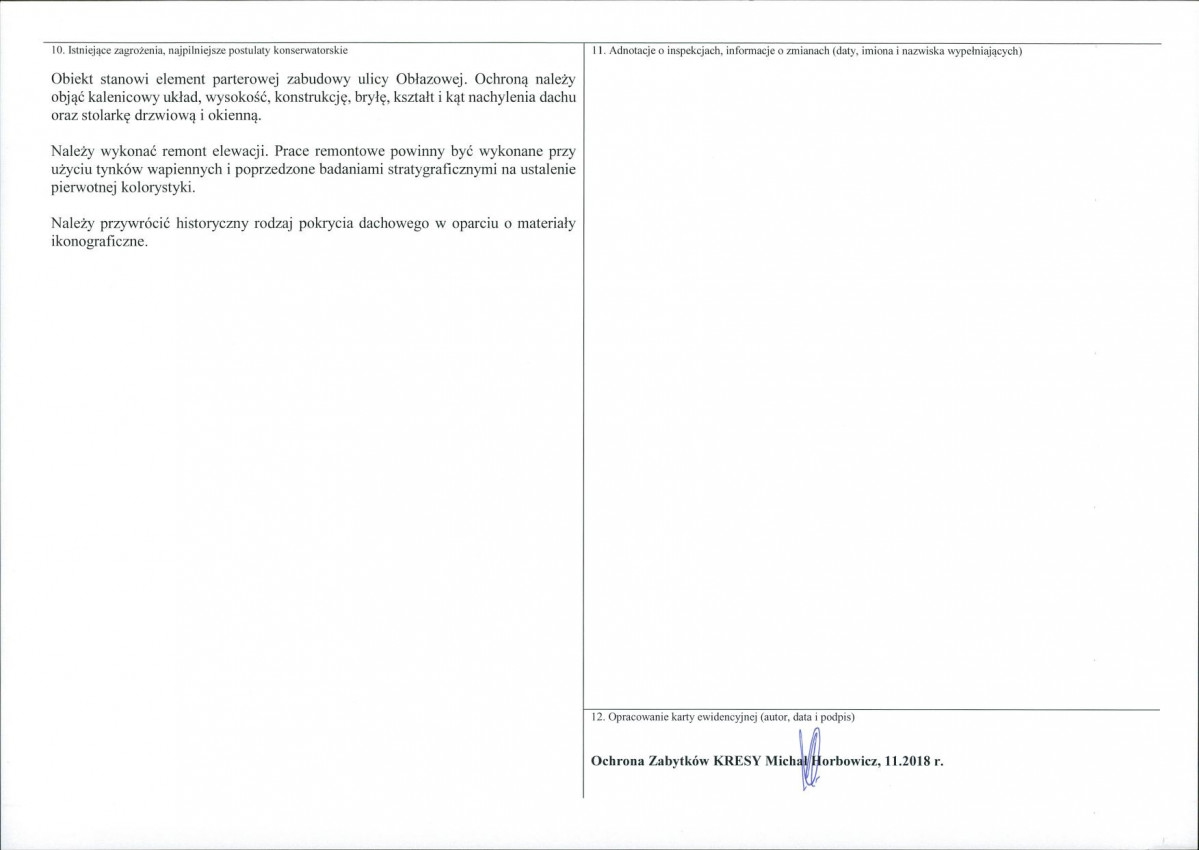 KEZN - Karta obiektu niewpisanego do rejestru, skan nr 2