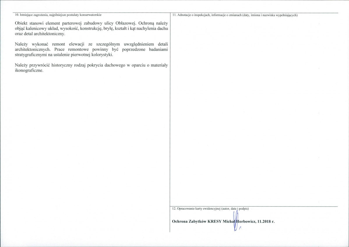 KEZN - Karta obiektu niewpisanego do rejestru, skan nr 2