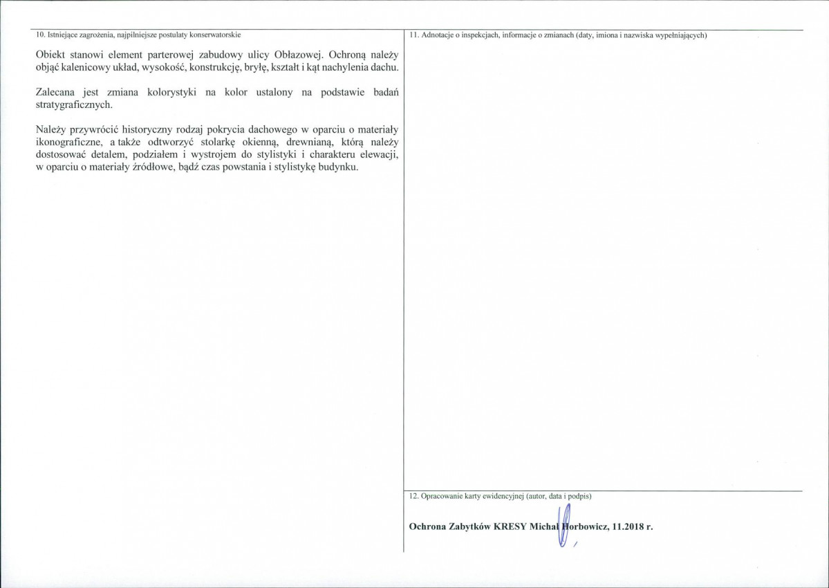 KEZN - Karta obiektu niewpisanego do rejestru, skan nr 2