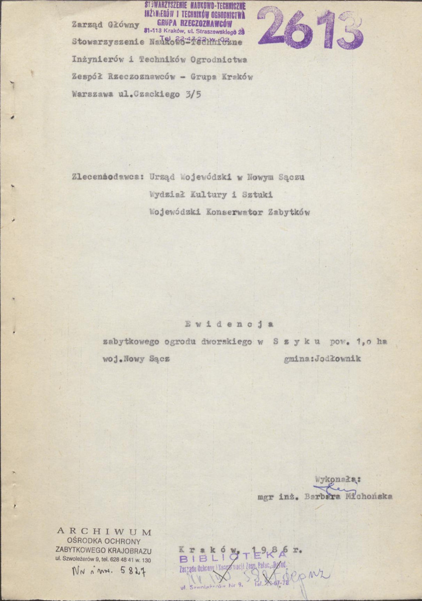 Ewidencja parkowa, skan nr 4