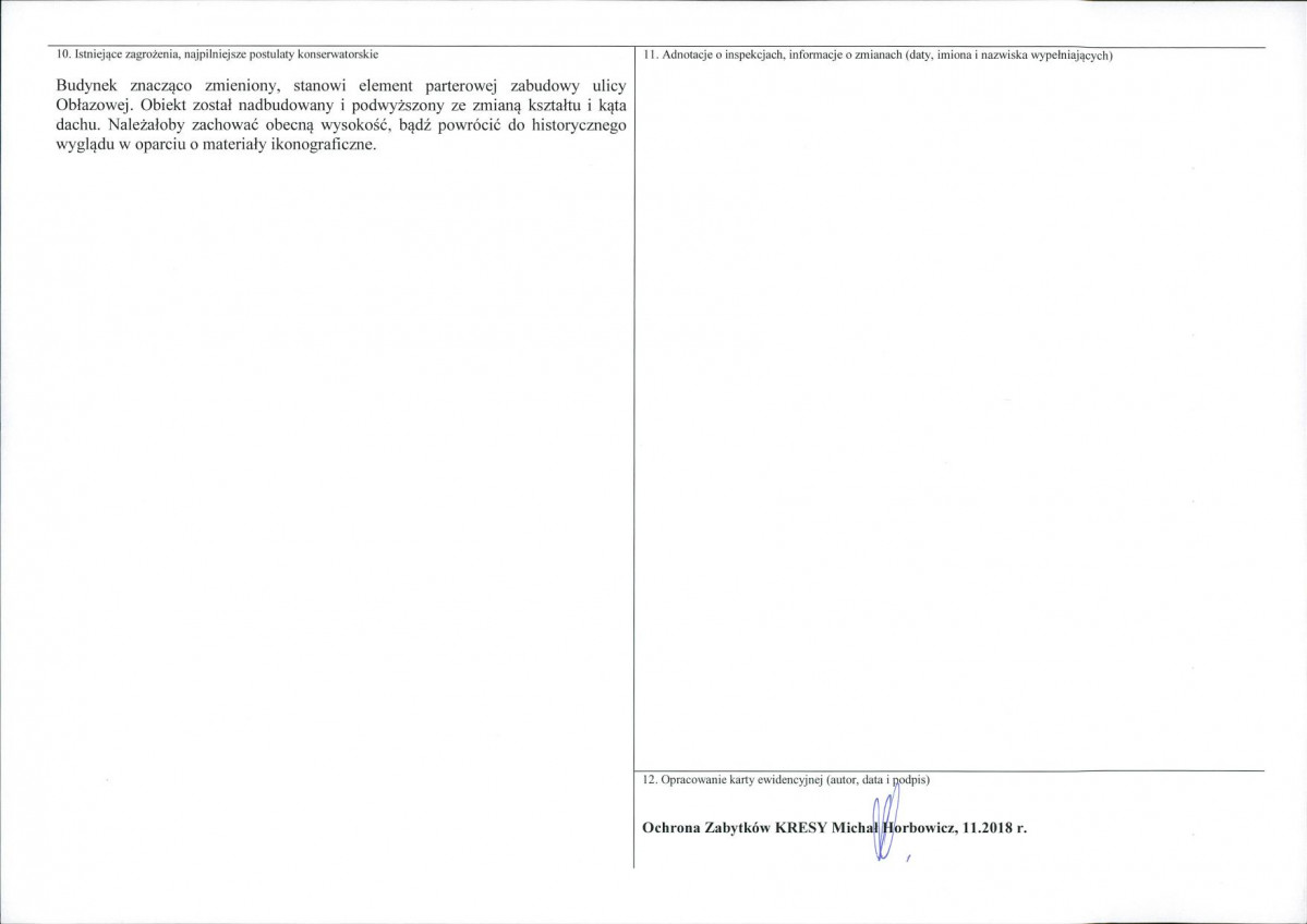 KEZN - Karta obiektu niewpisanego do rejestru, skan nr 2