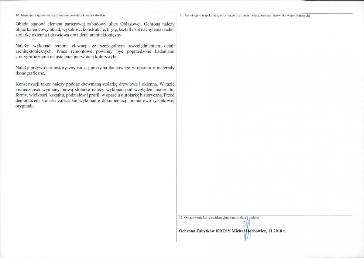 KEZN - Karta obiektu niewpisanego do rejestru, skan nr 2