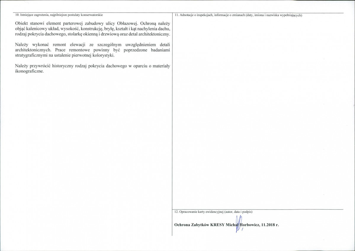 KEZN - Karta obiektu niewpisanego do rejestru, skan nr 2