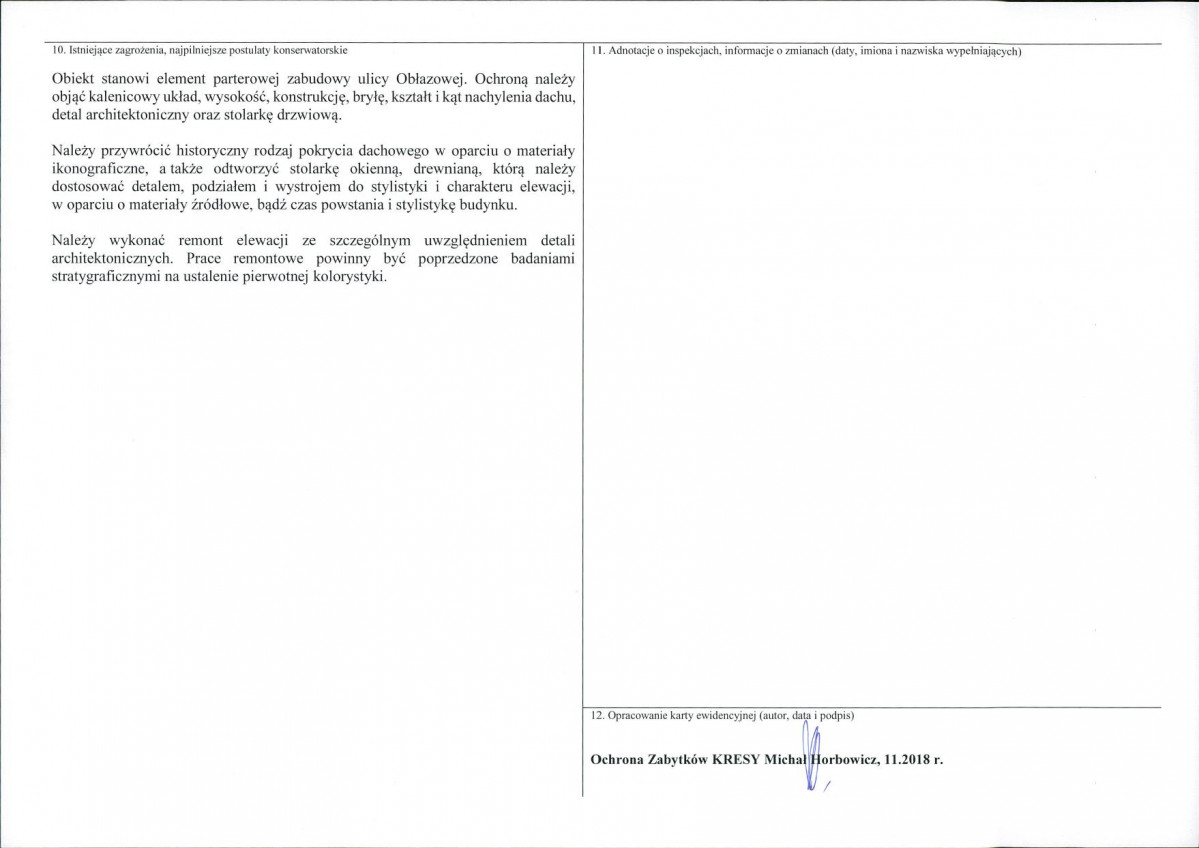 KEZN - Karta obiektu niewpisanego do rejestru, skan nr 2