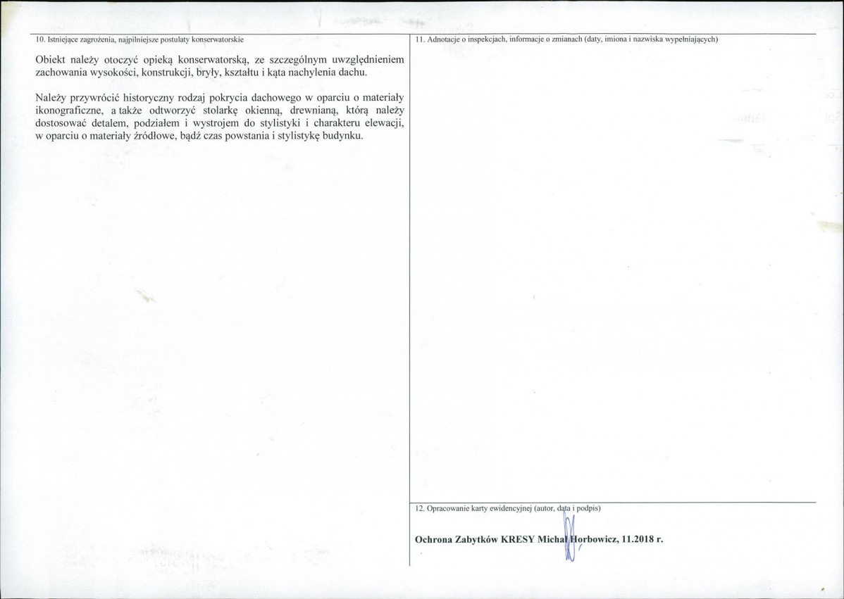 KEZN - Karta obiektu niewpisanego do rejestru, skan nr 2