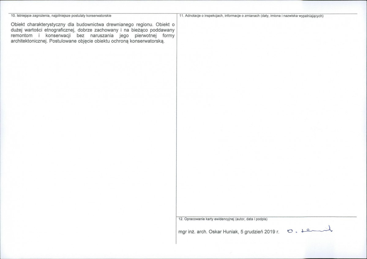 KEZN - Karta obiektu niewpisanego do rejestru, skan nr 2
